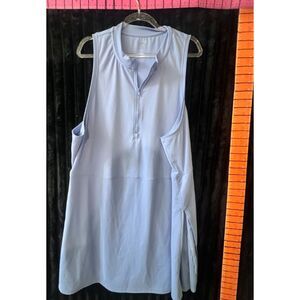 Old Navy Women’s Blue Sleeveless 1/4 Zip Athletic Dress Tunic with Pleated Sides